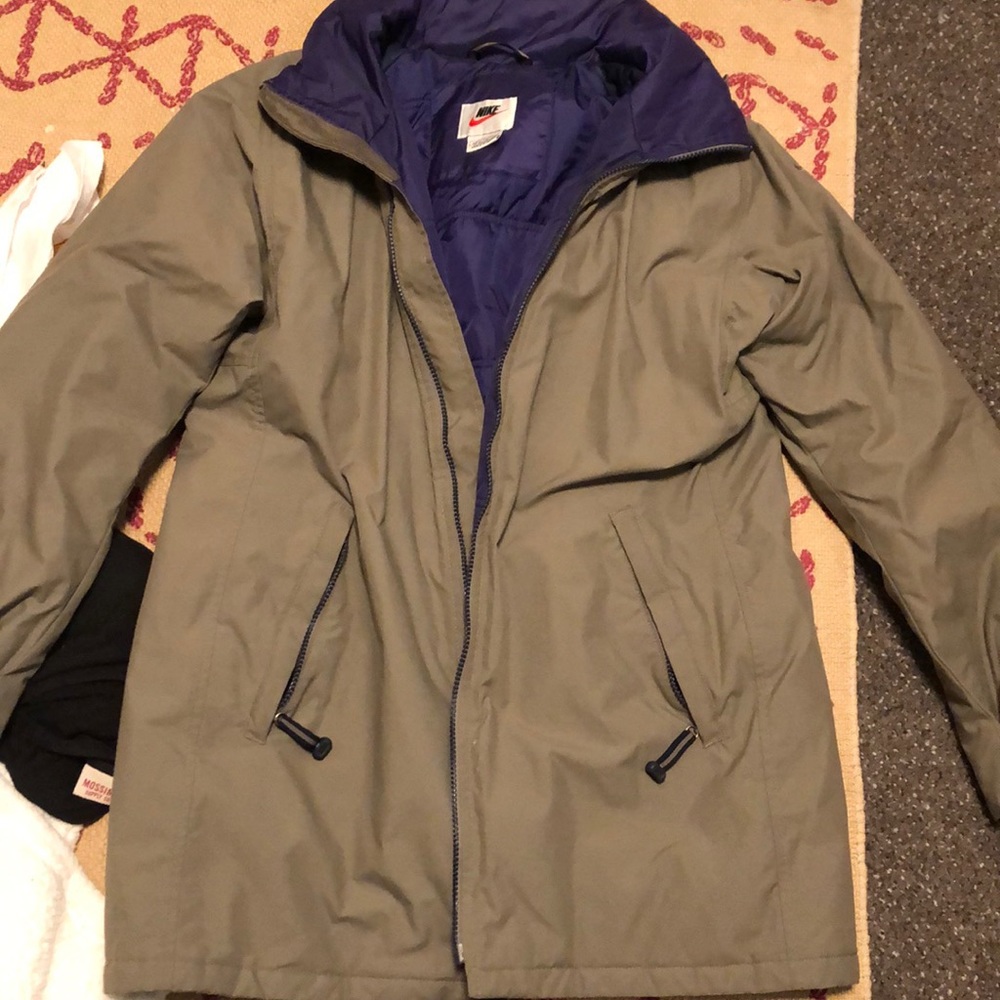 Grey Long Retro Nike Coat